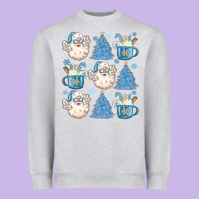 Heavyweight Sweatshirt santa claus doodles christmas