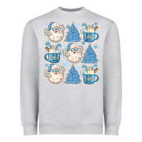 Heather Grey santa claus doodles christmas Heavyweight Sweatshirt - MaliasSmallBusiness