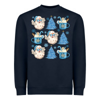 Navy santa claus doodles christmas Heavyweight Sweatshirt - MaliasSmallBusiness
