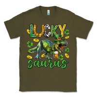 Army Green Lucky saurus st.patricks day Classic Tee - Neo Western