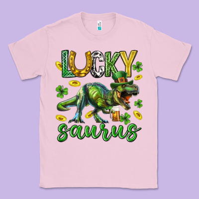 Lucky Saurus St.patricks Day Classic Tee Designed By Neo Western