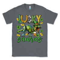 Charcoal Heather Lucky saurus st.patricks day Classic Tee - Neo Western