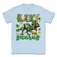 Dusty Blue Lucky saurus st.patricks day Classic Tee - Neo Western
