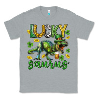 Heather Grey Lucky saurus st.patricks day Classic Tee - Neo Western