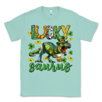 Seafoam Lucky saurus st.patricks day Classic Tee - Neo Western