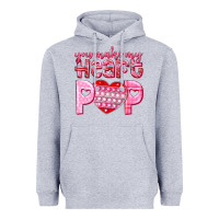 Heather Grey you make my heart pop Heavyweight Hoodie - NancyCooperArtShop