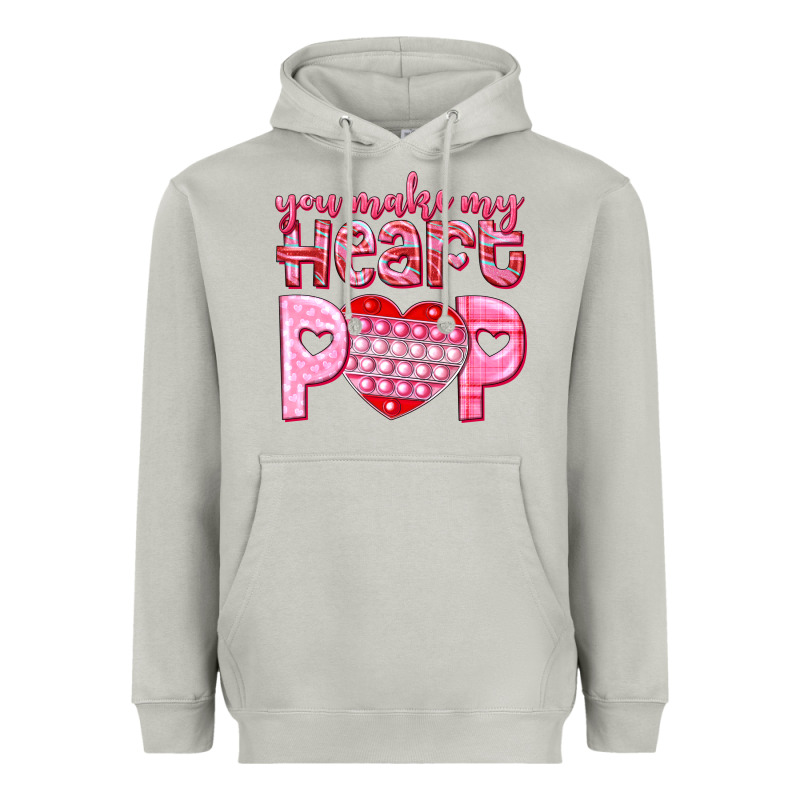 You Make My Heart Pop Heavyweight Hoodie by NancyCooperArtShop | Teevron