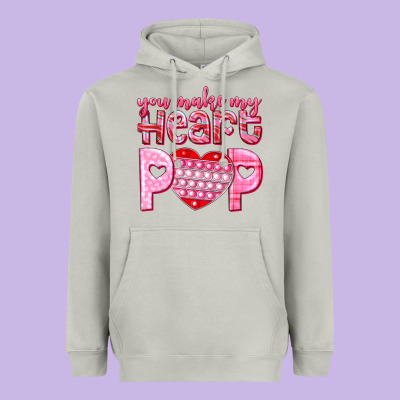You Make My Heart Pop Heavyweight Hoodie Designed By Nancycooperartshop