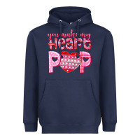 Navy you make my heart pop Heavyweight Hoodie - NancyCooperArtShop