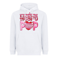 White you make my heart pop Heavyweight Hoodie - NancyCooperArtShop