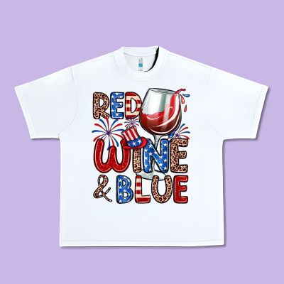 Red Wine And Blue Urban Heavy Tee Designed By Zillion Design Studio