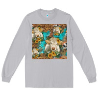 Moon Dust sunflowers charolais cow seamless pattern Long Sleeve Tee - HRA Design Shop