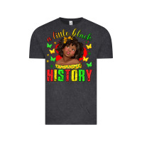 Vintage Black a little black history with girl juneteenth Vintage Tee - texasbilliewilder