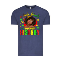 Vintage Denim a little black history with girl juneteenth Vintage Tee - texasbilliewilder