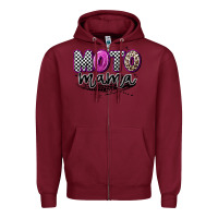 Burgundy moto mama Zipper Hoodie - Artiststas