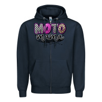 Navy moto mama Zipper Hoodie - Artiststas
