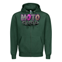 Sports Green moto mama Zipper Hoodie - Artiststas