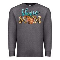 Charcoal Heather Western Show Mom Red Angus Premium Sweatshirt - LillyAllenDesigns