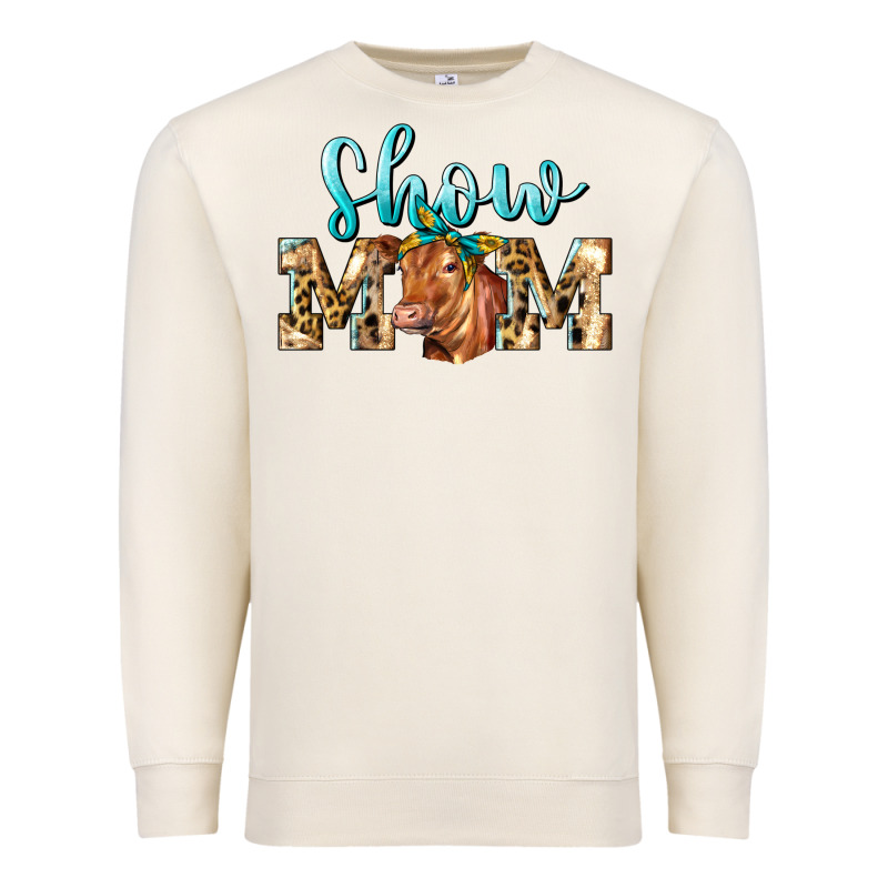Western Show Mom Red Angus Premium Sweatshirt by LillyAllenDesigns | Teevron