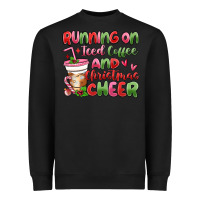 Running On Iced Coffee And Christmas Cheer Heavyweight Sweatshirt | Teevron