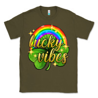 Army Green Lucky vibes st. patricks day Classic Tee - Neo Western