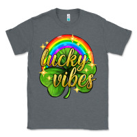 Charcoal Heather Lucky vibes st. patricks day Classic Tee - Neo Western