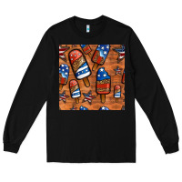 Black patriotic popsicles seamless pattern Long Sleeve Tee - HRA Design Shop