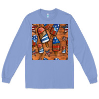 Colony Blue patriotic popsicles seamless pattern Long Sleeve Tee - HRA Design Shop