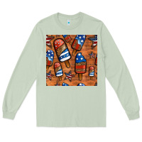 Matcha patriotic popsicles seamless pattern Long Sleeve Tee - HRA Design Shop