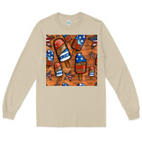 Mushroom patriotic popsicles seamless pattern Long Sleeve Tee - HRA Design Shop