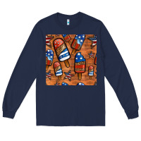 Navy patriotic popsicles seamless pattern Long Sleeve Tee - HRA Design Shop
