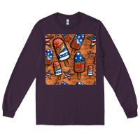 Plum patriotic popsicles seamless pattern Long Sleeve Tee - HRA Design Shop