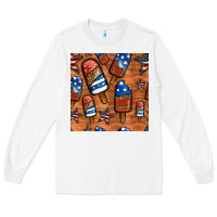 White patriotic popsicles seamless pattern Long Sleeve Tee - HRA Design Shop