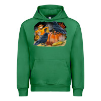 Emerald Fall Background With Crow Urban Hoodie - LillyAllenDesigns
