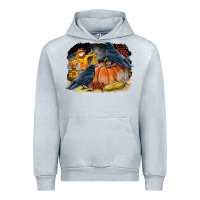 Heather Grey Fall Background With Crow Urban Hoodie - LillyAllenDesigns