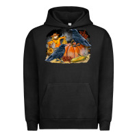 Pigment Black Fall Background With Crow Urban Hoodie - LillyAllenDesigns
