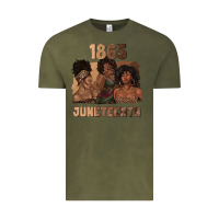 Vintage Olive 1865 juneteenth melanin with afro Vintage Tee - texasbilliewilder