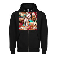 Black baseball leopard cowhide turquoise seamless pattern Zipper Hoodie - JahusDesignShop