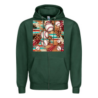 Sports Green baseball leopard cowhide turquoise seamless pattern Zipper Hoodie - JahusDesignShop
