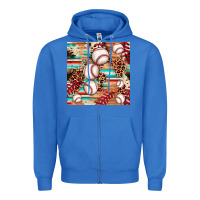 True Royal baseball leopard cowhide turquoise seamless pattern Zipper Hoodie - JahusDesignShop