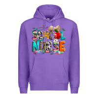 Purple school nurse Premium Hoodie - NancyCooperArtShop