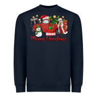 Navy merry christmas truck Heavyweight Sweatshirt - MaliasSmallBusiness