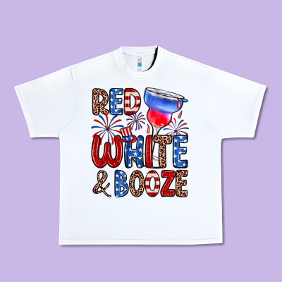 Red White And Booze Urban Heavy Tee Designed By Zillion Design Studio