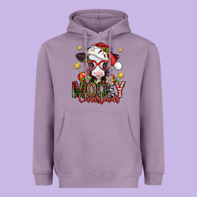 Mooey Christmas Baby Calf Heavyweight Hoodie Designed By Jasminsmagicworld