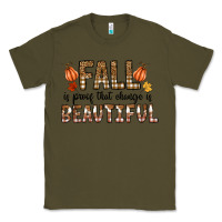 Army Green Fall Classic Tee - CowhideDigitalArt