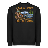 Black i got a heart like a truck Heavyweight Sweatshirt - MaliasSmallBusiness