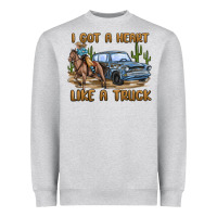 Heather Grey i got a heart like a truck Heavyweight Sweatshirt - MaliasSmallBusiness