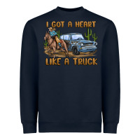 Navy i got a heart like a truck Heavyweight Sweatshirt - MaliasSmallBusiness