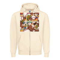 Sandshell baseball leopard cowhide sunflower seamless pattern Zipper Hoodie - JahusDesignShop