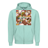 Seafoam baseball leopard cowhide sunflower seamless pattern Zipper Hoodie - JahusDesignShop